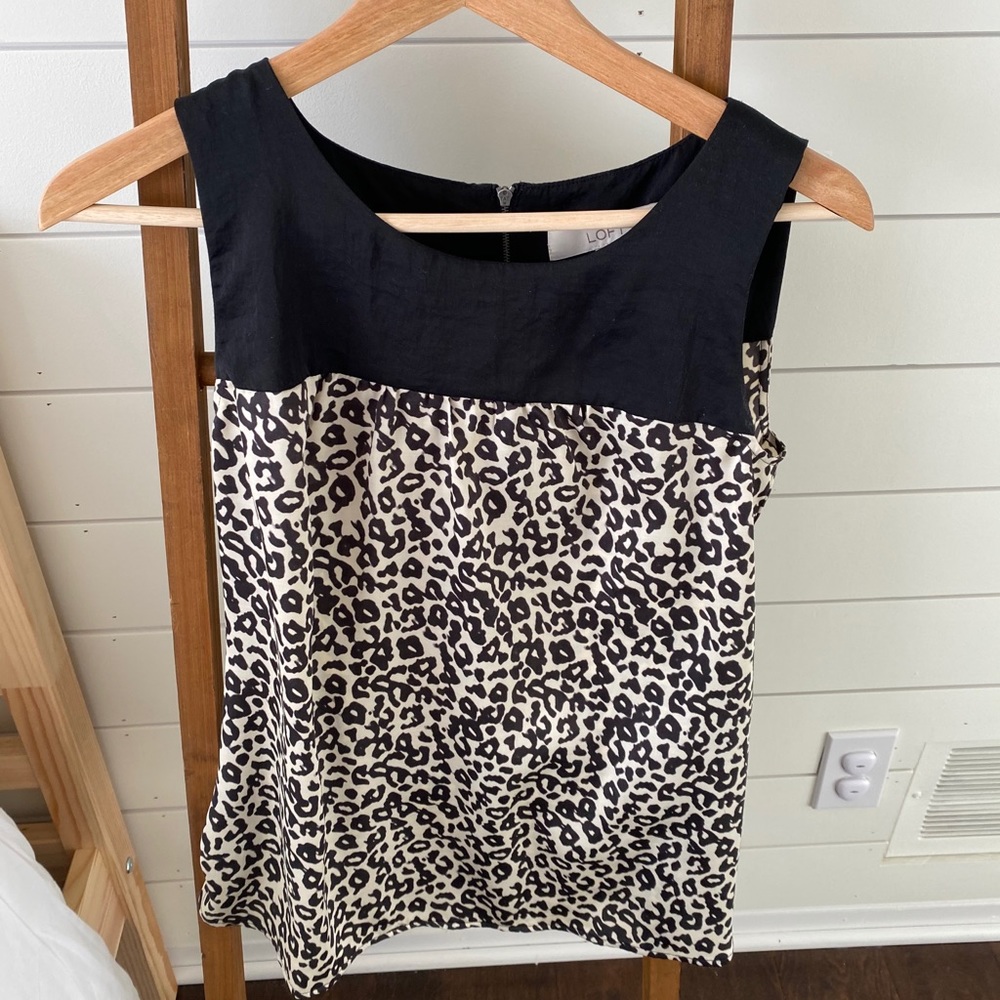 Loft leopard silky work blouse